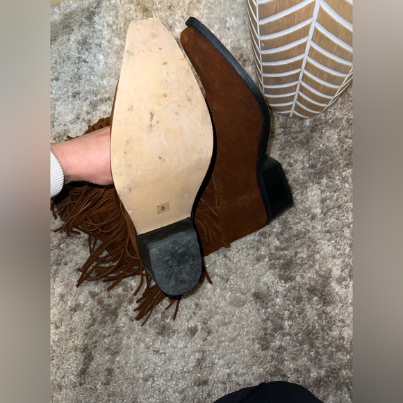 Shyanne Brown Fringe Heeled Boots - Picture 6 of 6